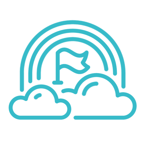 Clouds, Flag and rainbow Icon