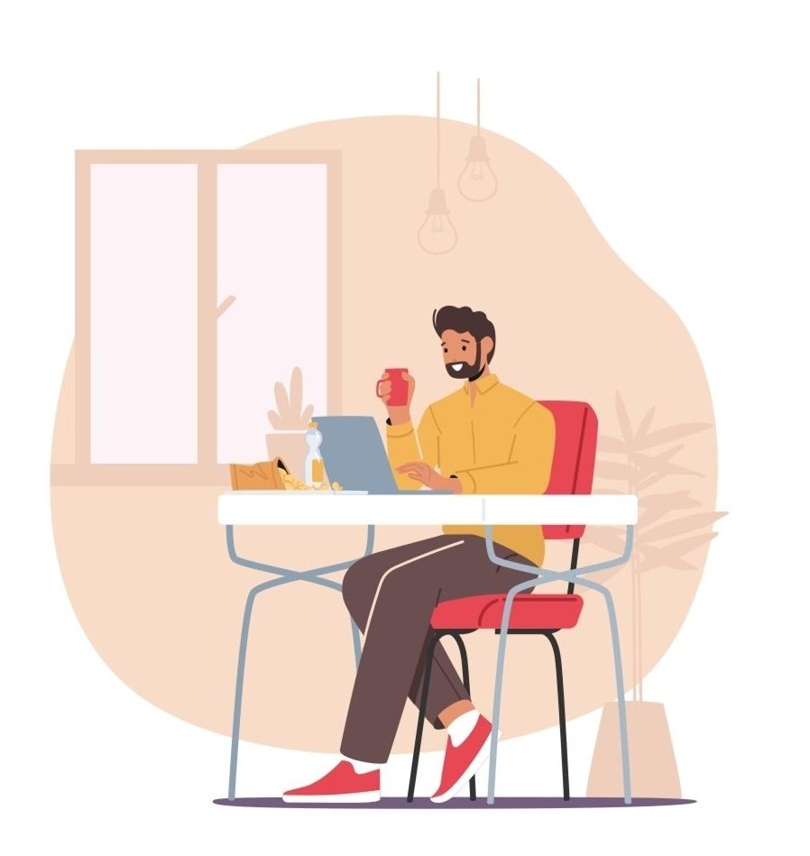 A person sitting at their desk working on some stuff after receiving Cognitive Behavioral Therapy