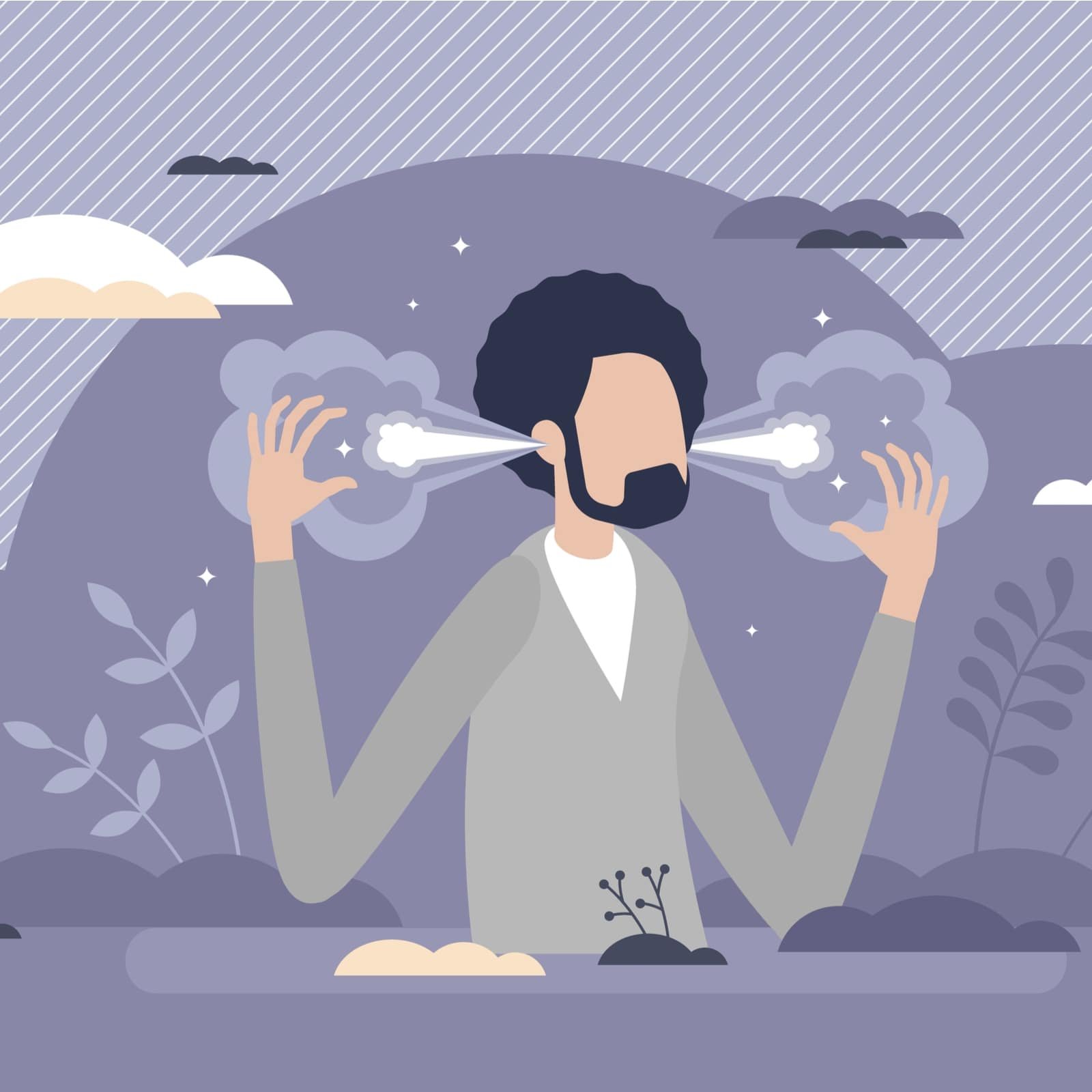 Angry man with anger emotion