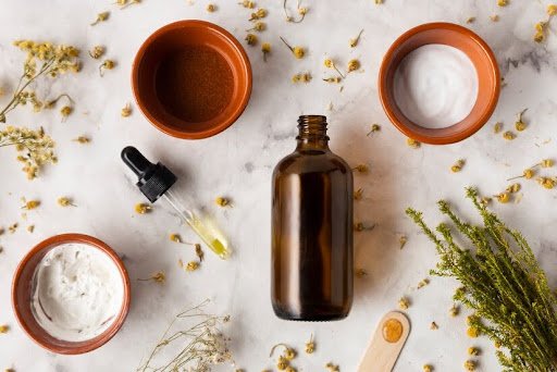 Natural ingredients used for herbal treatments, emphasizing their effectiveness for anxiety relief.