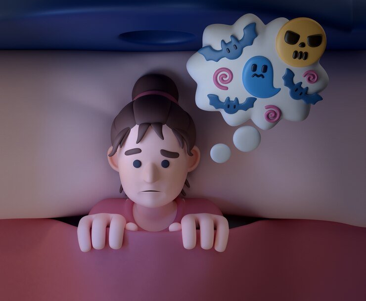 3d rendering of character at night time